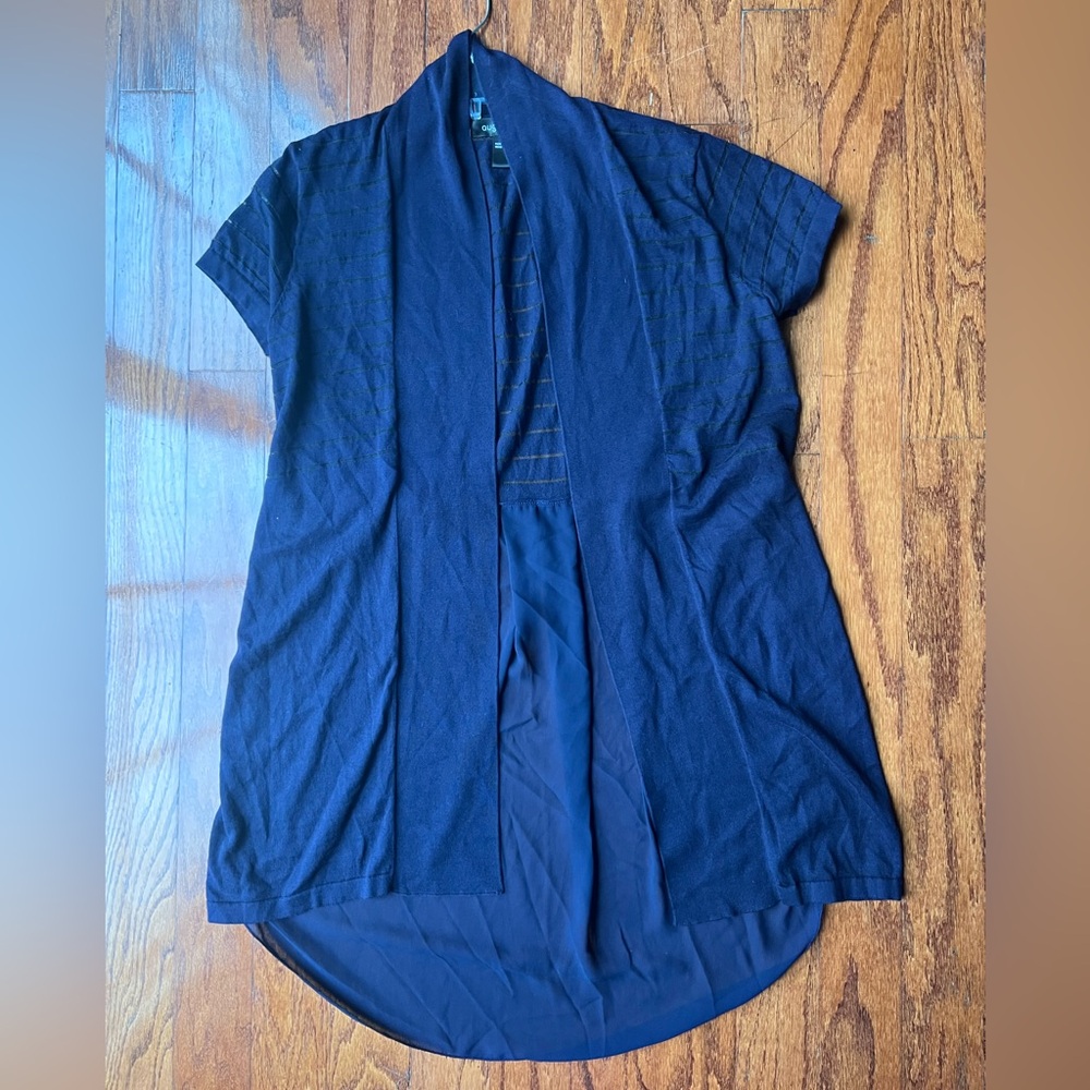 August Silk Deep Blue Knit Top